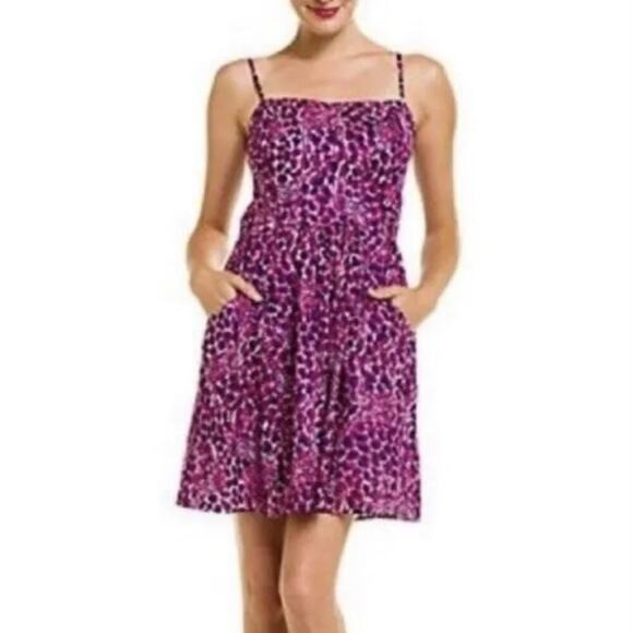 Lilly Pulitzer Gigi Giraffe Print Anna Lynne Dress Smocked Back - Picture 1 of 7